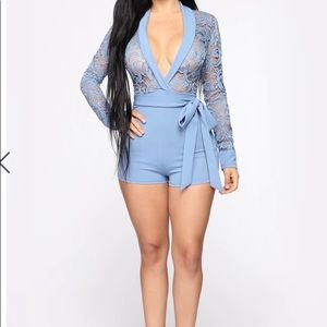 Blue lace romper 💙